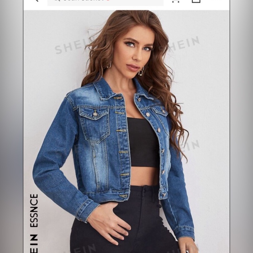 Women’s Size 4 Cropped Jean Jacket from SHEIN